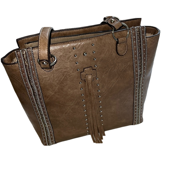 Rein & Bridle Handbags - Western Rein & Bridle Vegan Leather  Brown Tote Bag Shoulder Purse NWOT